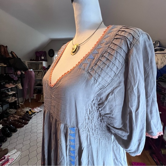 UMGEE Boho High Low Dream Dress - Embroidered Goddess Vibes Sz L - Picture 5 of 7